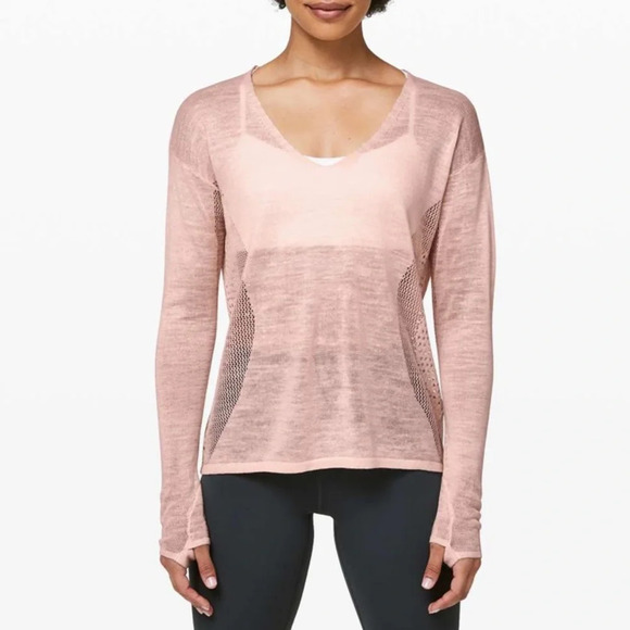 Lululemon NWT Still Movement Sweater Linen Size 6 in Butter Pink - Picture 1 of 15